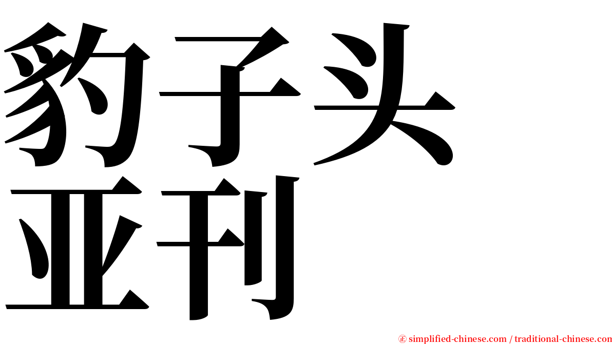 豹子头　亚刊 serif font